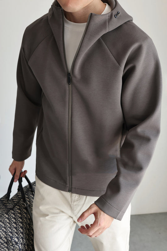 Herren Leichte Kapuzenjacke aus technischem Jersey mit verdecktem Reißverschluss Shop Nory