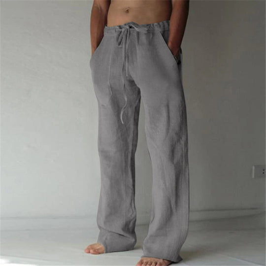 Herren nan lockere Leinenhose mit weitem Bein und Kordelzugbund Shop Nory
