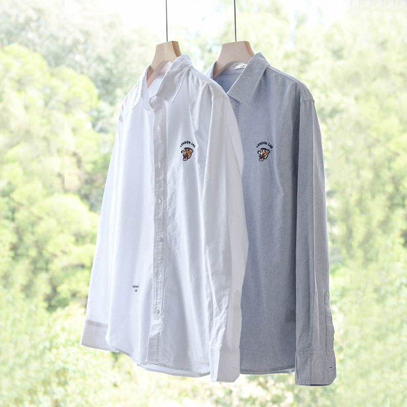 Herren Leichtes Baumwoll-Overshirt im Layering-Look mit Logostickerei und Kentkragen Shop Nory
