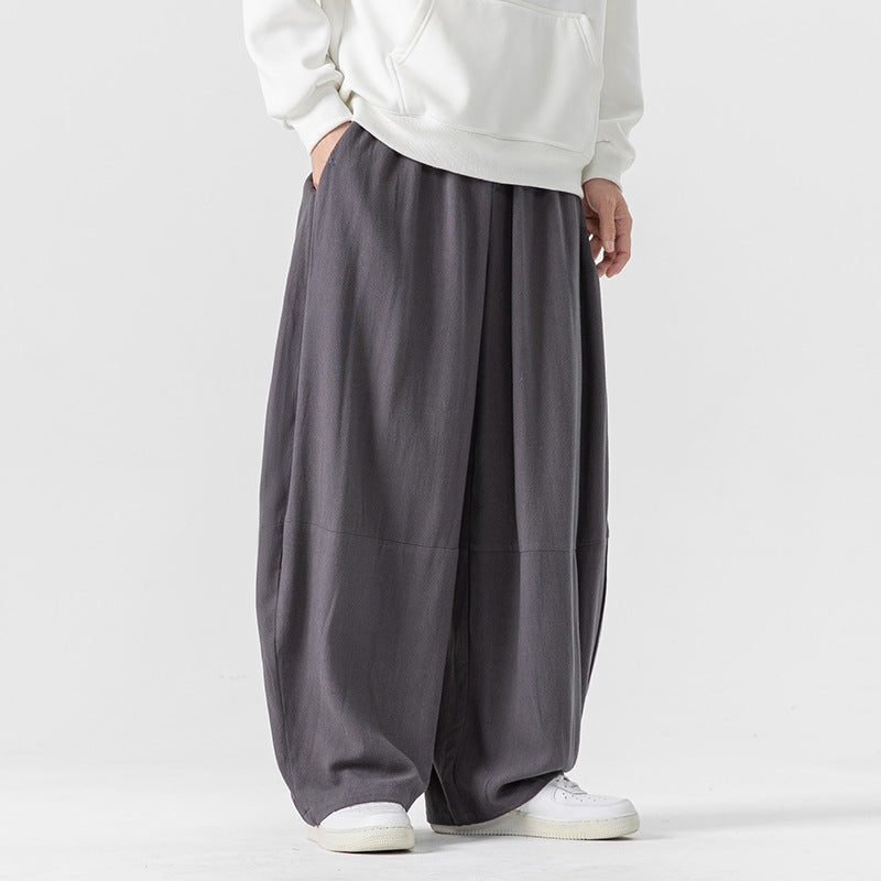 Herren Extraweit geschnittene Ballon-Loungehose mit elastischem Bund, tiefem Schritt und soften Baumwollmix Shop Nory