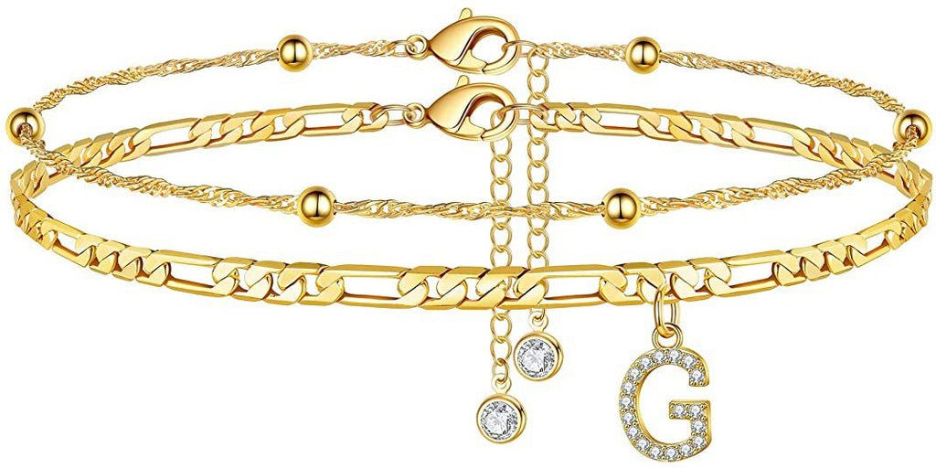Damen Fußkettchen mit personalisiertem Anhänger und funkelnden Zirkonia-Elementen Shop Nory