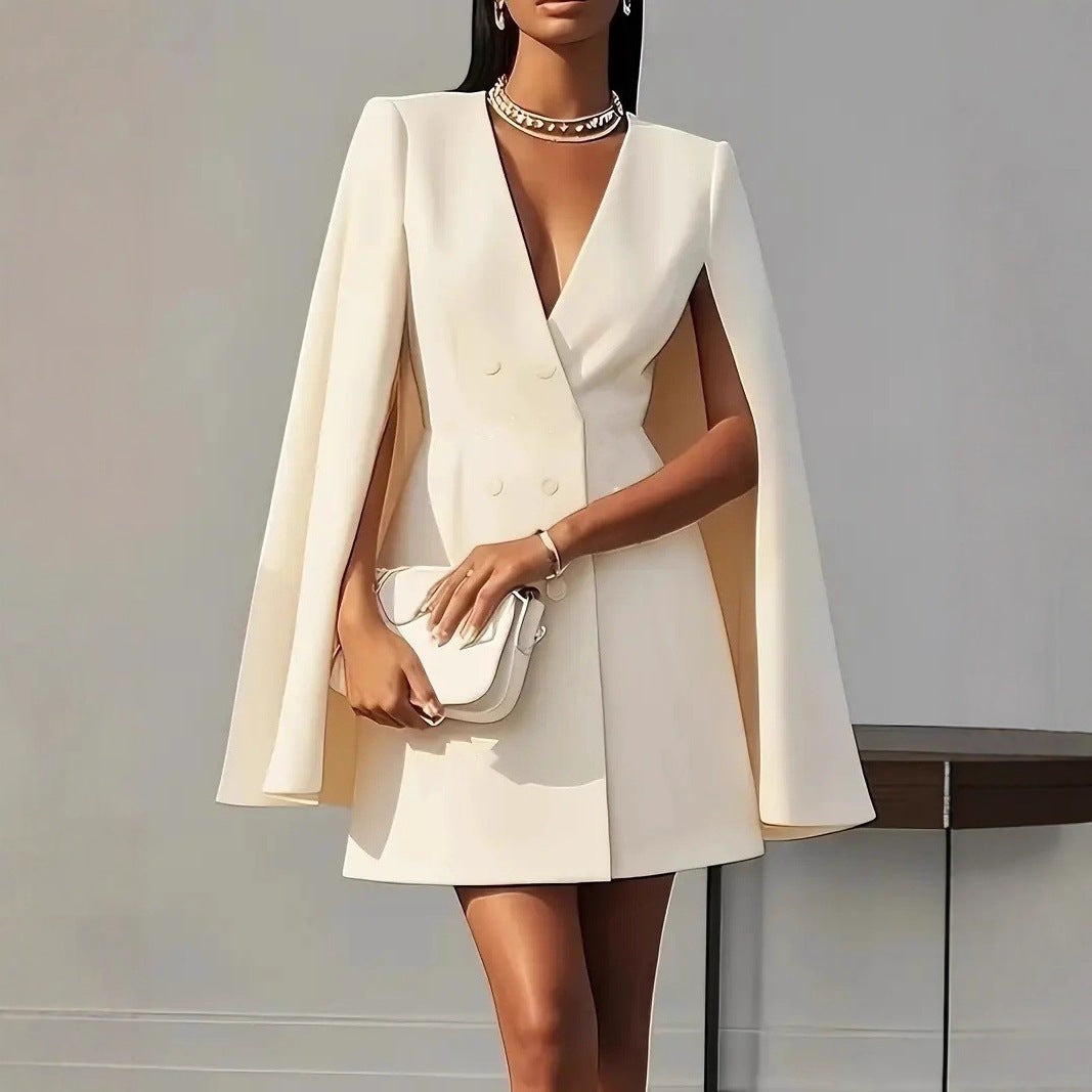 Damen Kurzblazer-Kleid mit Cape-Ärmeln und doppelreihiger Knopfleiste Shop Nory