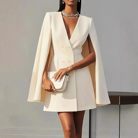 Damen Kurzblazer-Kleid mit Cape-Ärmeln und doppelreihiger Knopfleiste Shop Nory