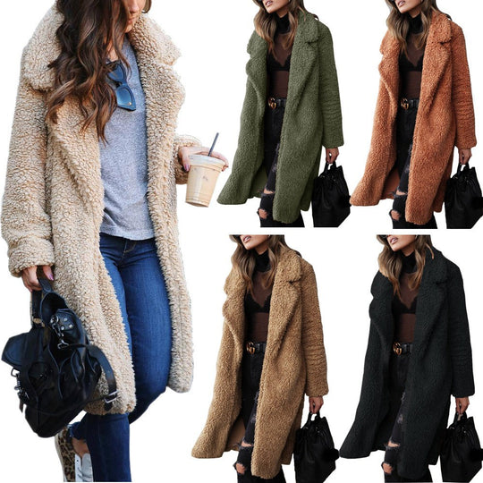 Damen nan kuscheliger Teddy-Mantel mit Oversize-Schnitt und hohem Reverskragen Shop Nory