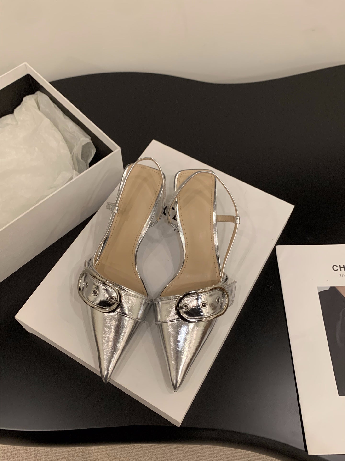 Damen Slingback-Pumps mit modischer Schnalle