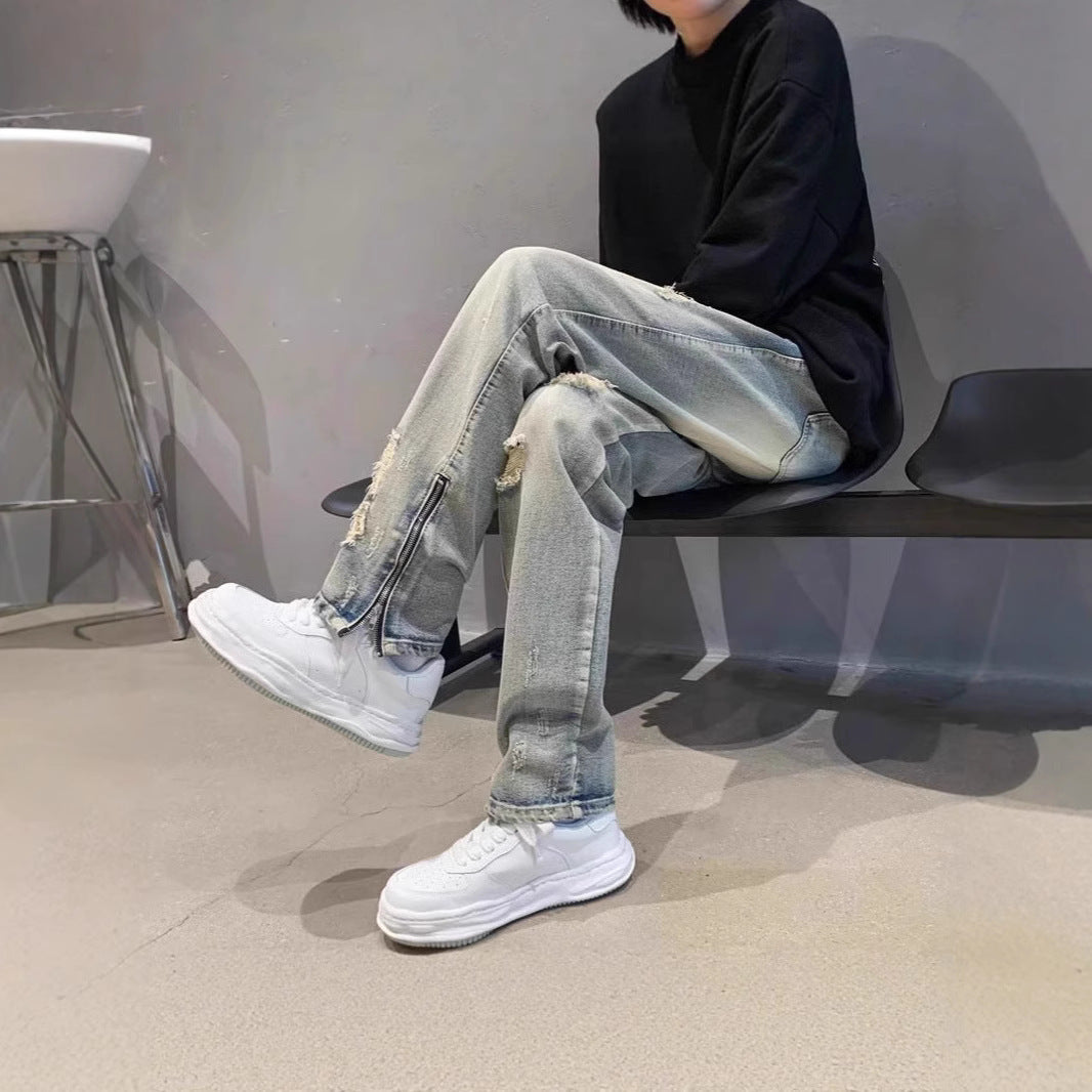 Herren Lässige Destroyed Jeans Shop Nory