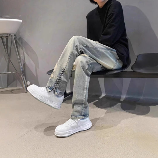 Herren Lässige Destroyed Jeans Shop Nory