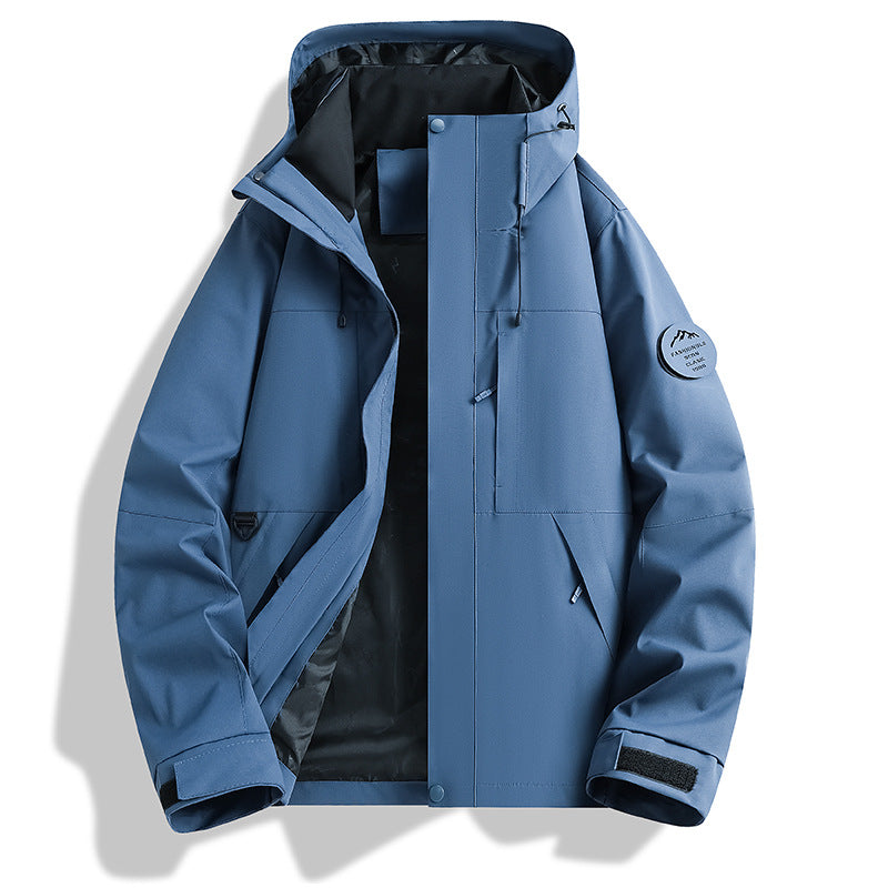 Herren Wasser- und Winddichte Softshell-Outdoorjacke mit verstellbarer Kapuze Shop Nory