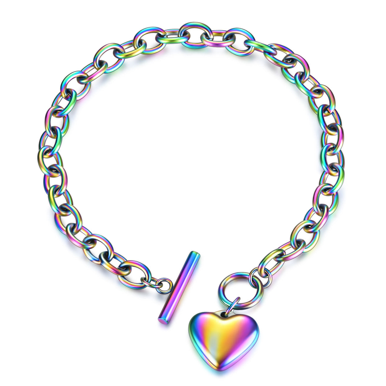 Damen Armband mit funkelndem Herzanhänger und modernem Gliederdesign Shop Nory