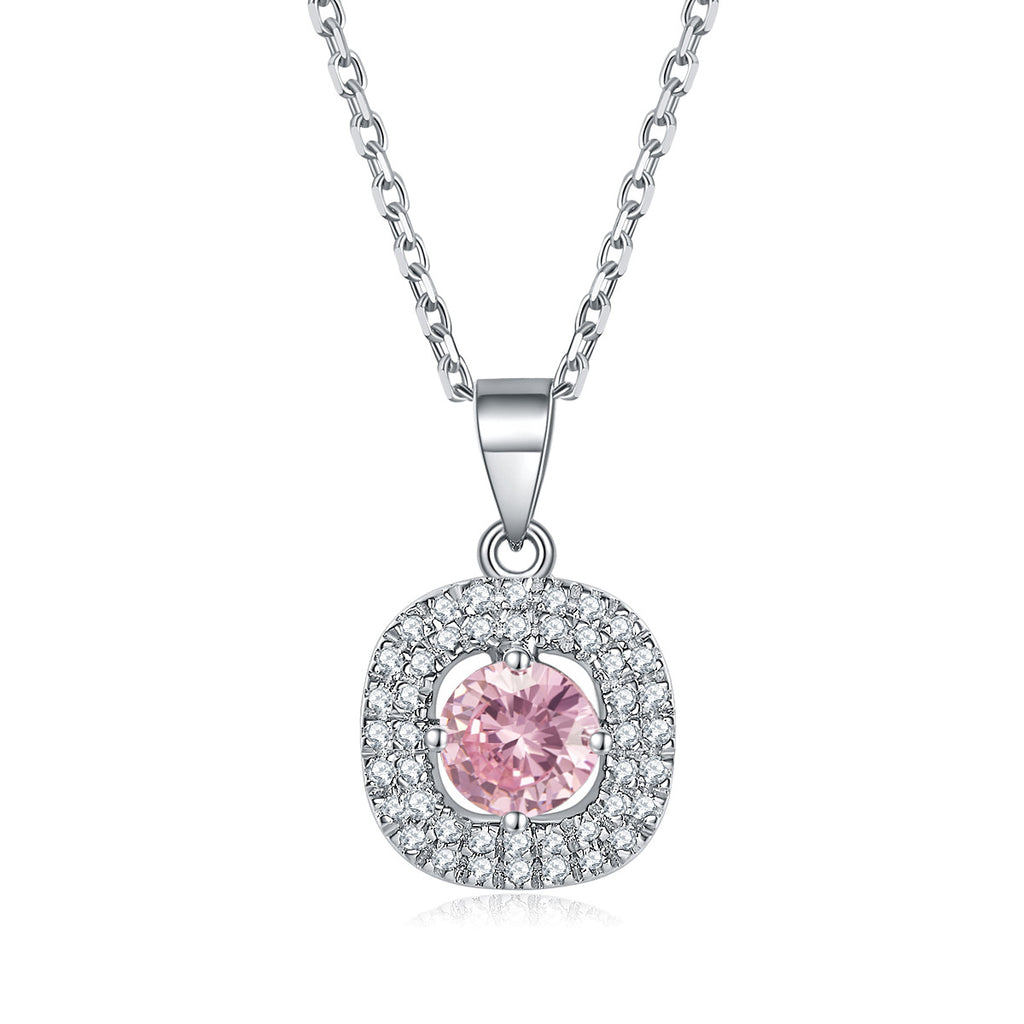 Damen Halskette mit elegantem blauen Zirkonia-Anhänger und funkelndem Kristallbesatz Shop Nory
