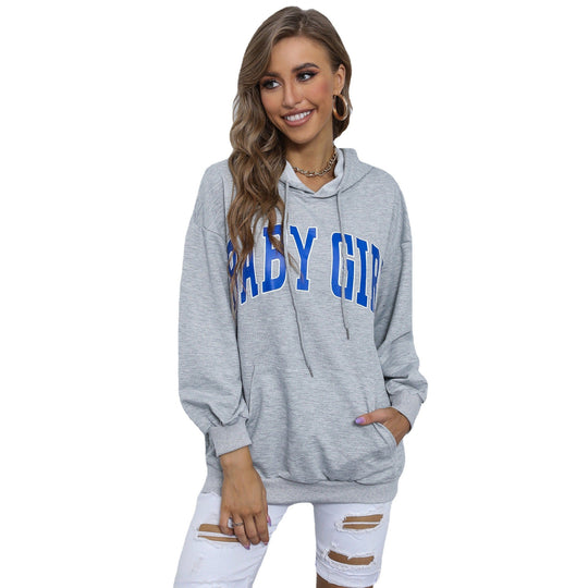 Damen Kapuzenpullover mit Statement‑Print, Kängurutasche und lässigem Schnitt Shop Nory