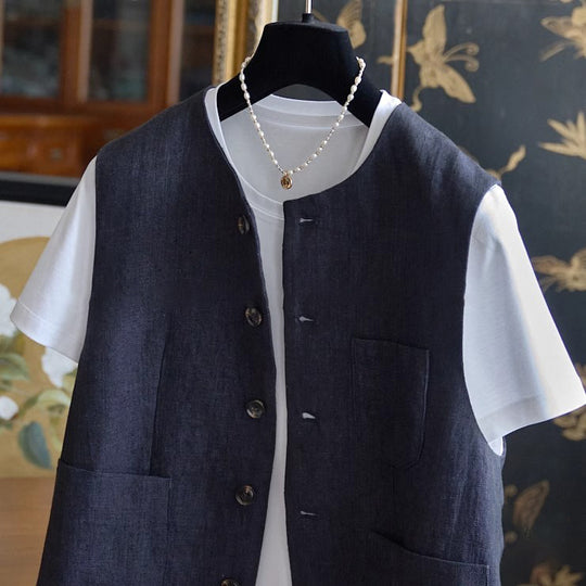 Damen Modische Leinenweste Shop Nory