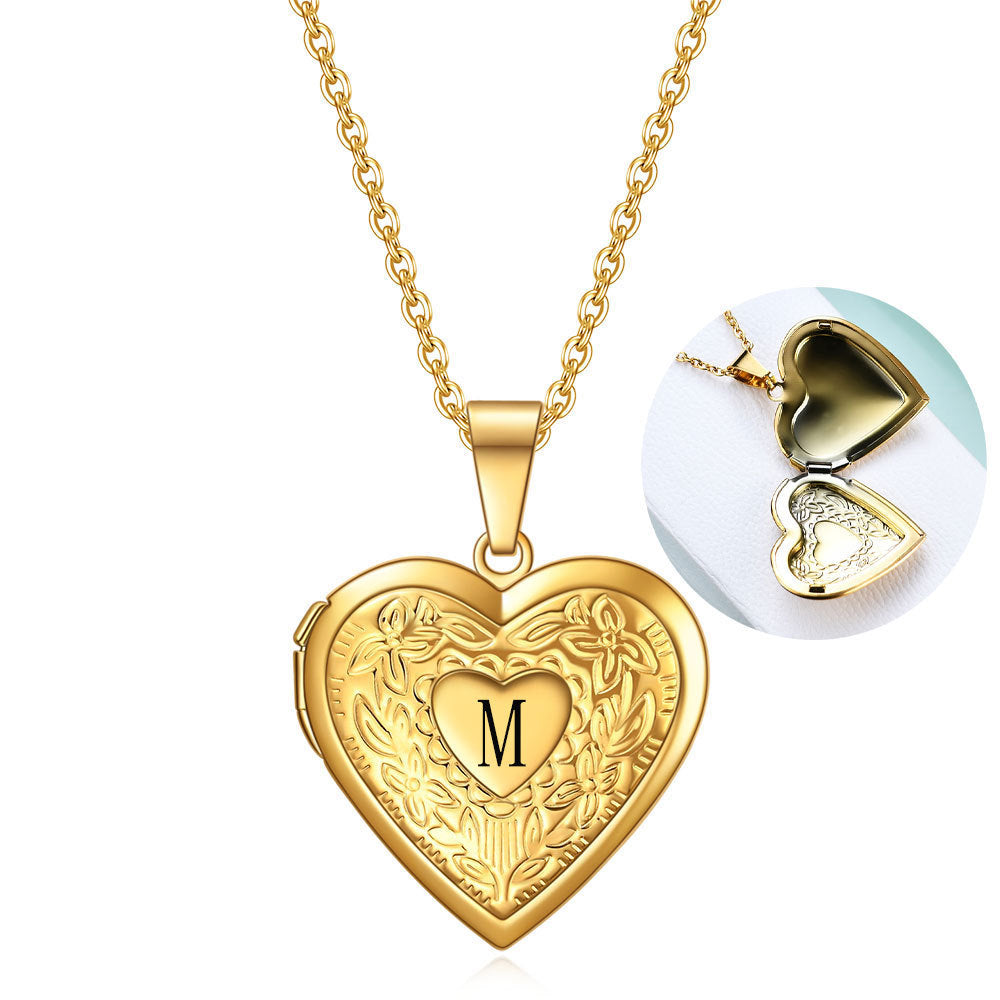Damen Herz Anhänger Halskette mit personalisierbarem Charm Shop Nory
