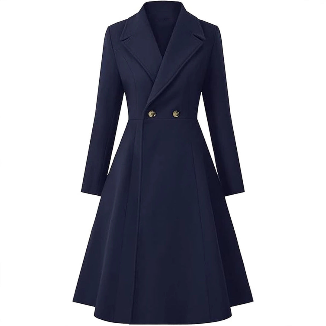 Damen Eleganter Oversize-Mantel mit doppelter Knopfreihe