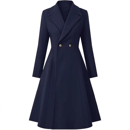 Damen Eleganter Oversize-Mantel mit doppelter Knopfreihe