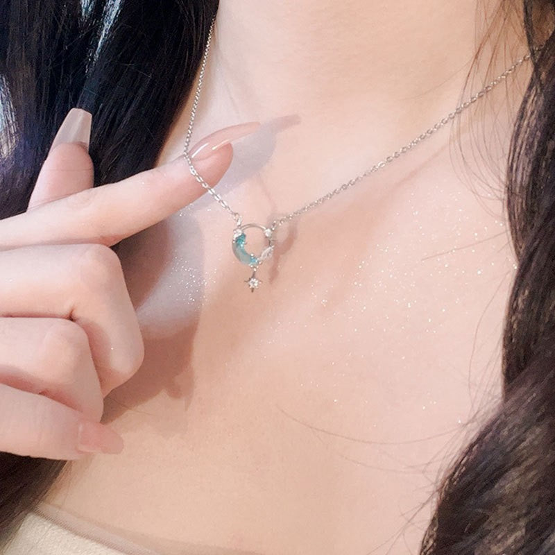 Damen Halskette mit mondförmigem Design Shop Nory
