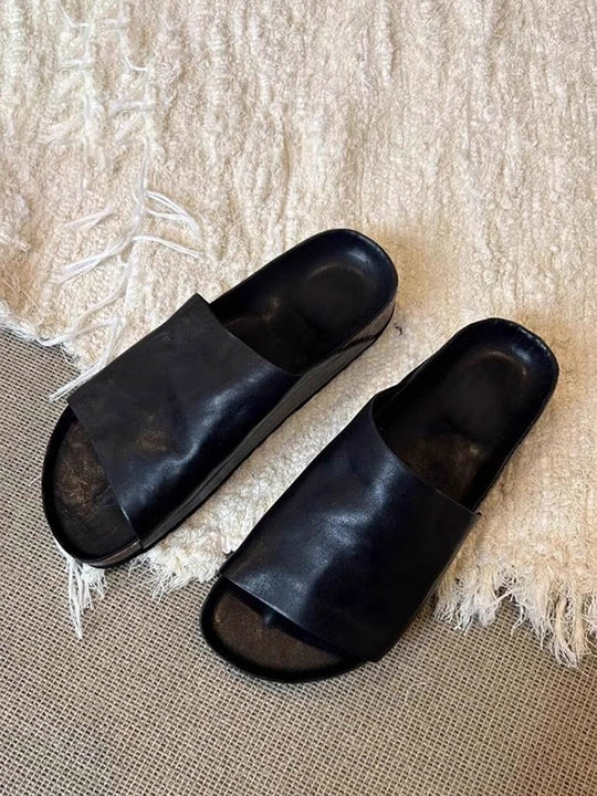 Damen Komfortable Slipper mit geschmeidiger Lederoberfläche und ergonomischem Fußbett