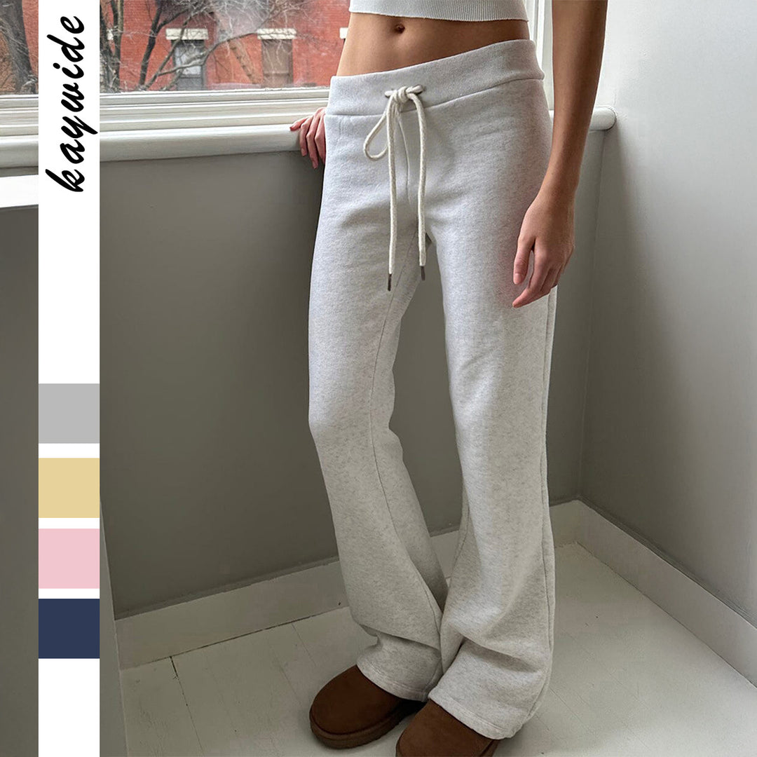 Damen nan Hochbund Loungehose mit Kordelzug, ausgestelltem Bein und weichem Sweatmaterial Shop Nory