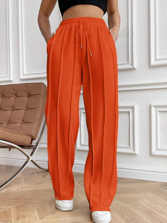 Damen Weite High-Waist Plissee-Hose mit Tunnelzug und markanter Bügelfalte Shop Nory