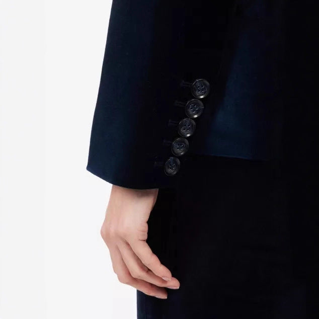 Damen Samtblazer mit taillierter Silhouette und Reverskragen Shop Nory