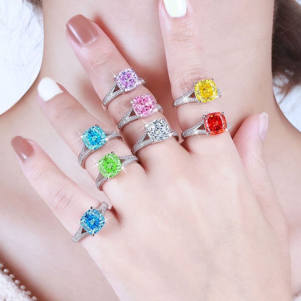 Damen Ring mit funkelndem Aquamarin und kunstvollen Zirkonia-Besatz Shop Nory