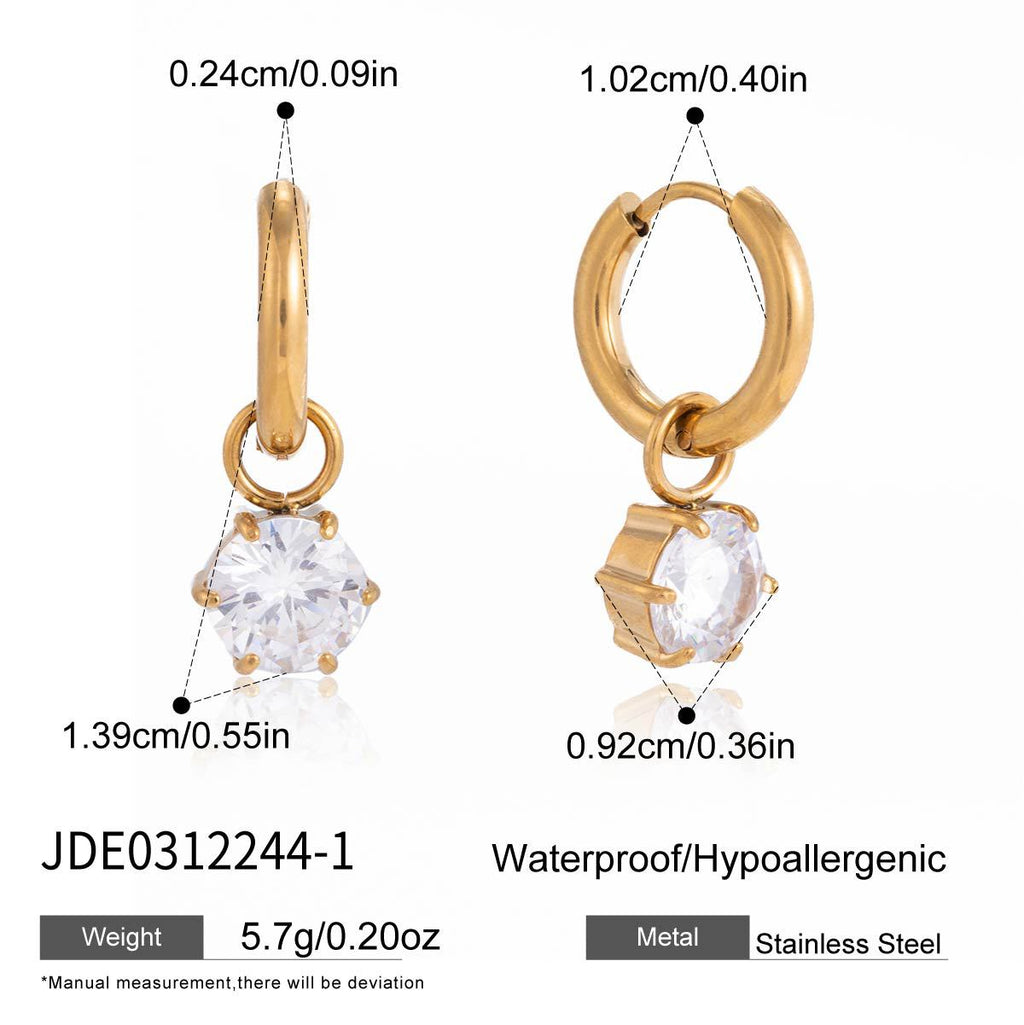 Damen Ohrhänger mit elegantem Kristallanhänger und hypoallergener Edelstahlverarbeitung Shop Nory