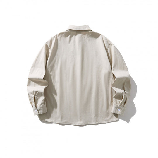 Unisex Oversize-Hemdjacke mit verdeckter Knopfleiste, kastiger Silhouette und abgerundetem Saum Shop Nory