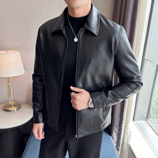 Herren Klassische Lederjacke Shop Nory