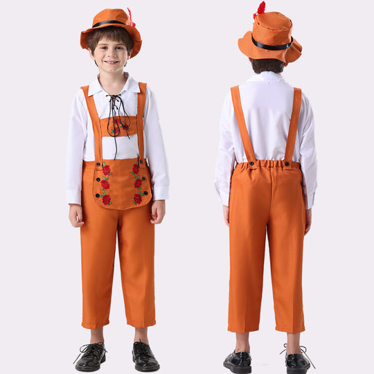Damen nan folkloristisches Kinderdirndl mit geschnürtem Mieder und bestickter Schürze Shop Nory