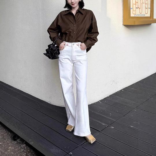 Damen Elegante Oversized Bluse aus hochwertigem Stoff Shop Nory
