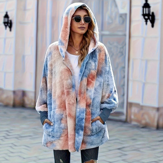 Damen Kapuzenjacke aus kuscheligem Teddyfell