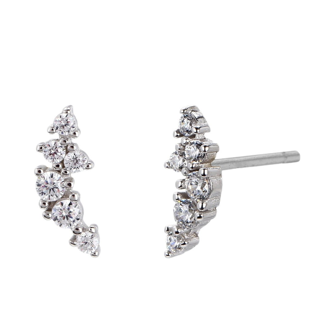 Damen Ohrstecker im modernen Zickzackdesign aus hochwertigem 925 Sterling Silber Shop Nory