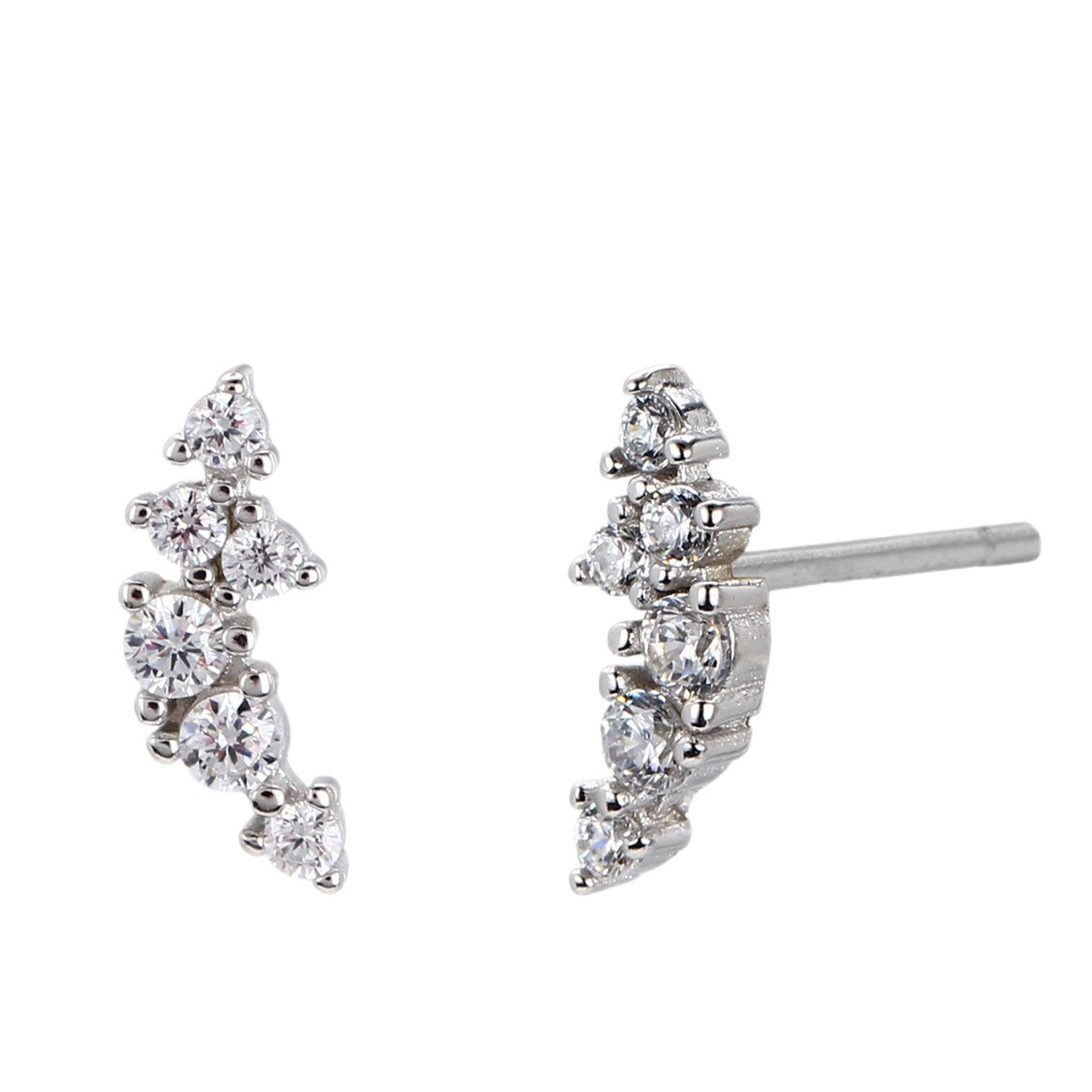 Damen Ohrstecker im modernen Zickzackdesign aus hochwertigem 925 Sterling Silber Shop Nory