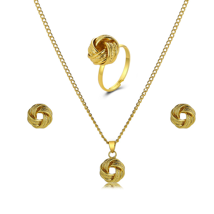 Damen Schmuckset mit kunstvoll gestaltetem Knotenanhänger Shop Nory