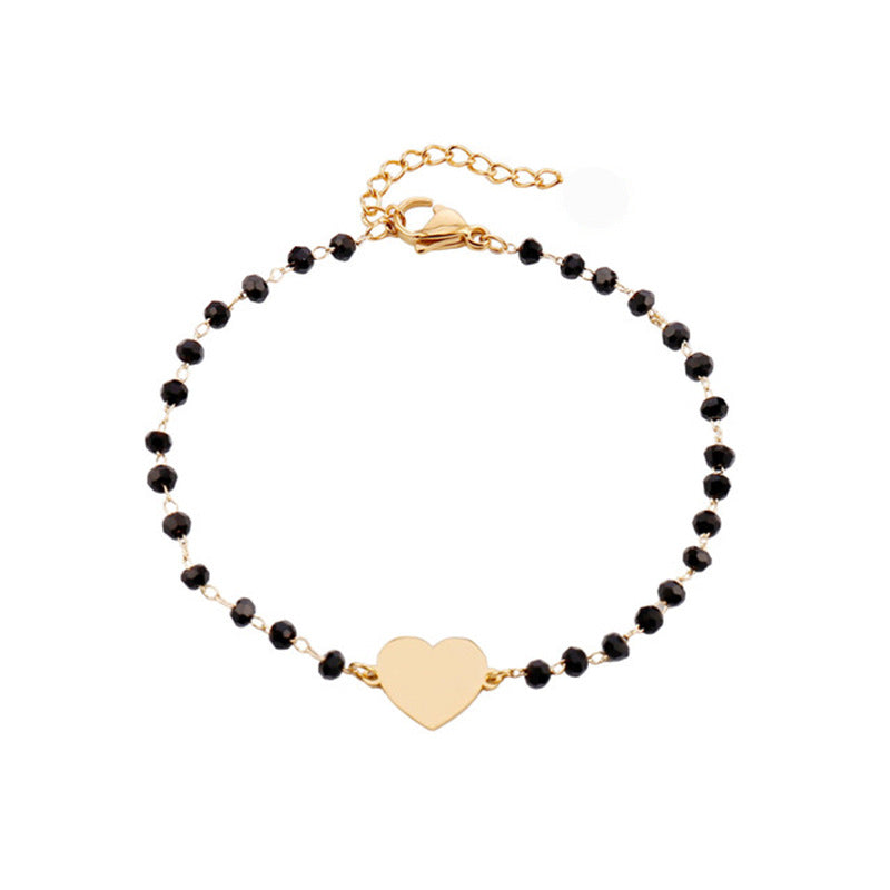Damen zartes Armband mit Herzen und funkelnden Perlen Shop Nory