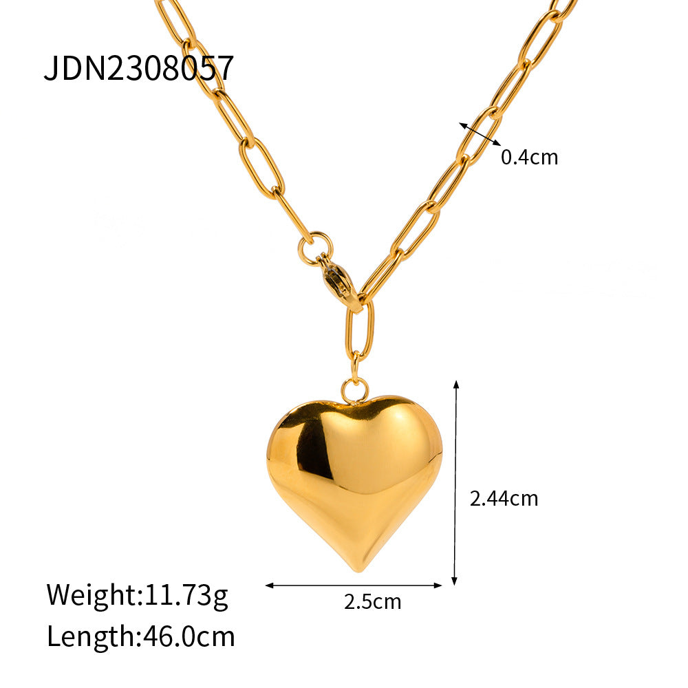 Damen Halskette mit herzförmigem Anhänger und eleganter Gliederkette Shop Nory