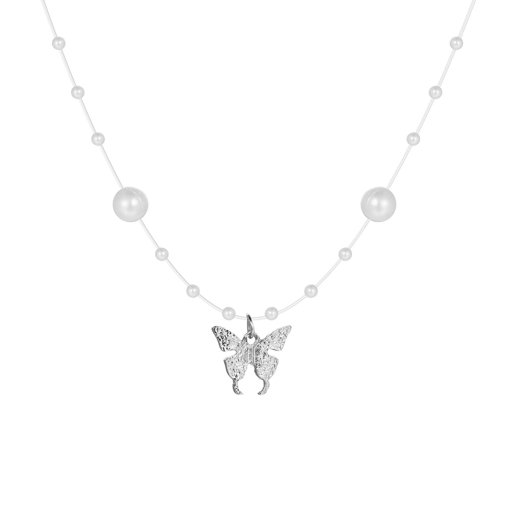 Damen Choker-Halskette mit floralen Details und Perlenakzenten Shop Nory
