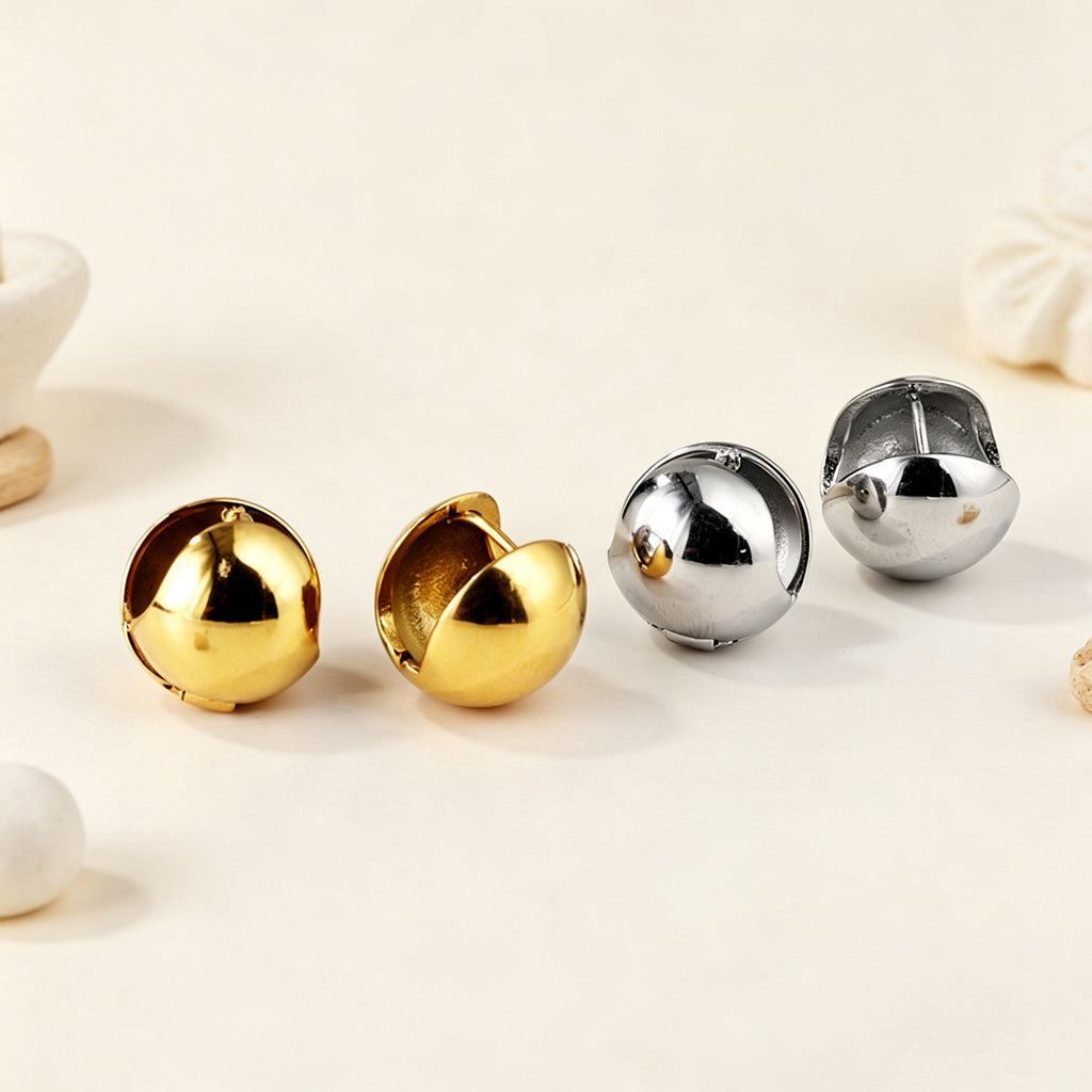 Damen Edelstahl Ohrstecker mit goldplattierter Oberfläche Shop Nory