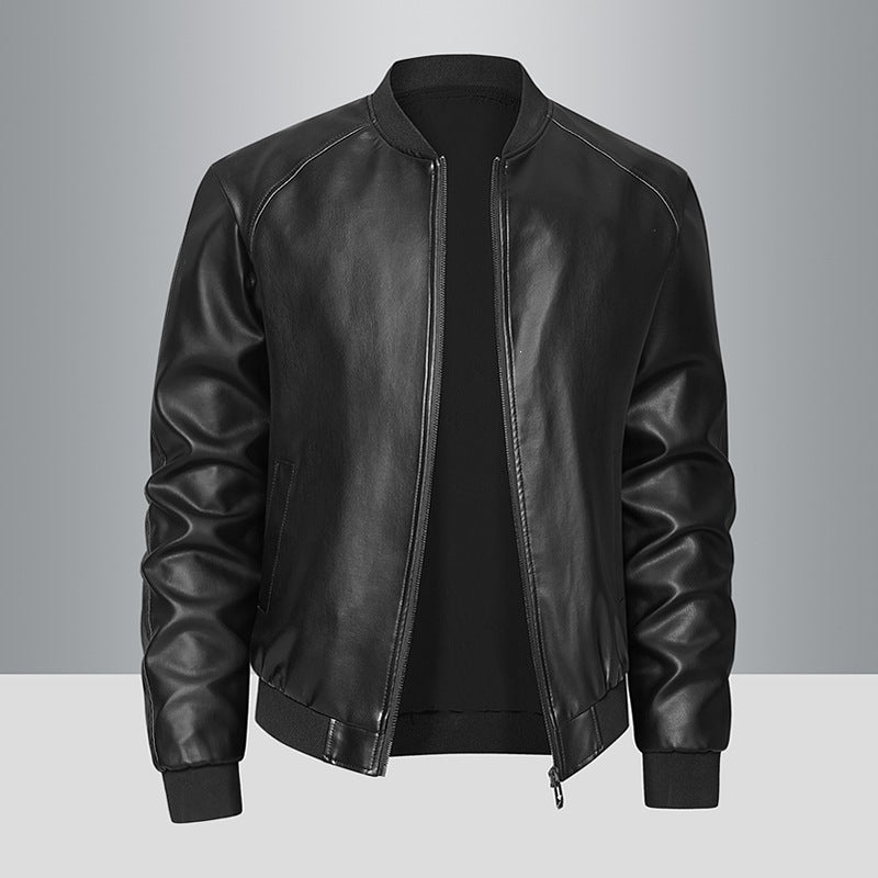Herren Hochwertige Kunstleder-Bomberjacke Shop Nory