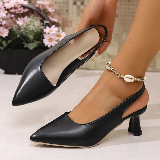 Damen Elegante Slingback‑Pumps mit spitzer Kappe, konischem Mittelhoch‑Absatz und elastischem Fersenriemen Shop Nory