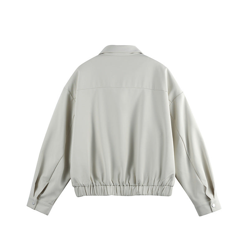 Unisex Leichter Blouson mit Umlegekragen, verdecktem Reißverschluss und elastischem Saum Shop Nory