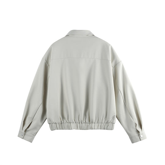 Unisex Leichter Blouson mit Umlegekragen, verdecktem Reißverschluss und elastischem Saum Shop Nory