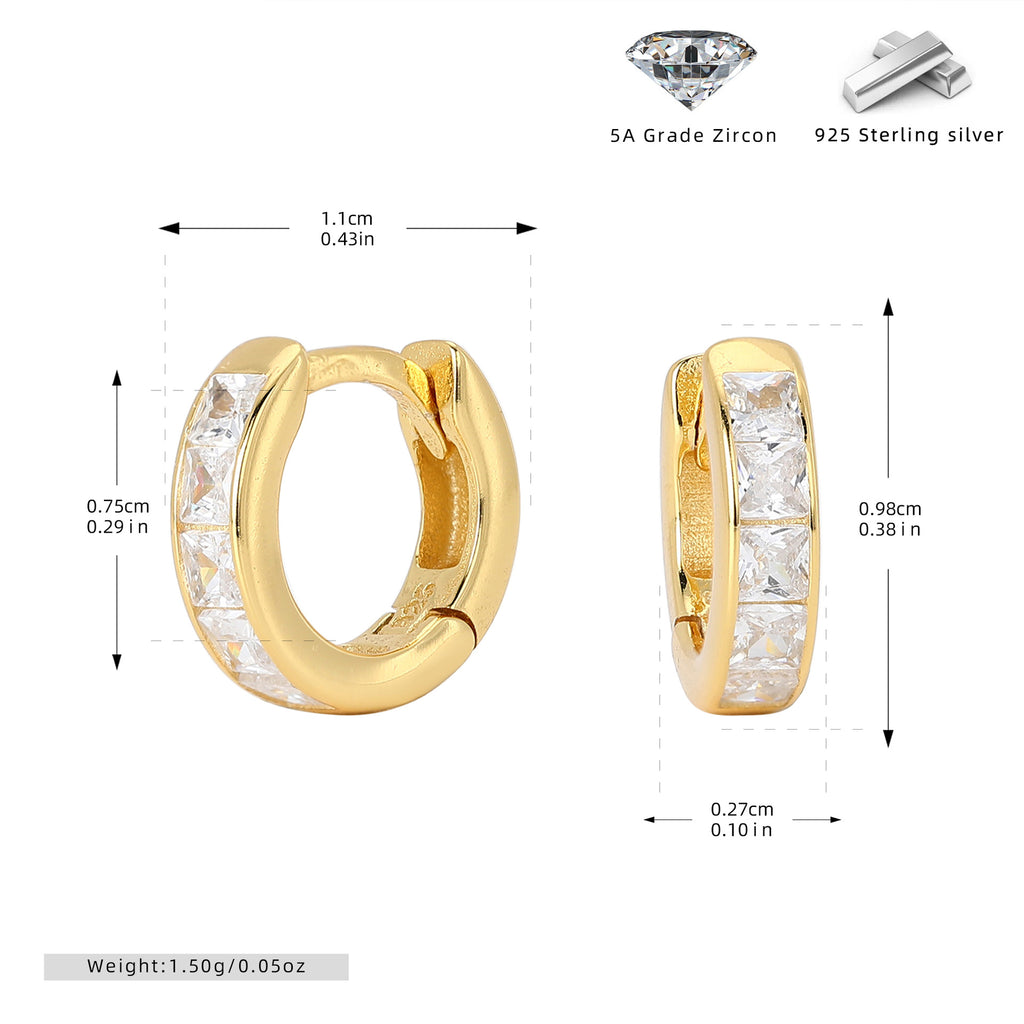 Damen Ohrcreolen mit funkelnden Zirkon-Akzenten aus hochwertigem 925 Sterling Silber Shop Nory
