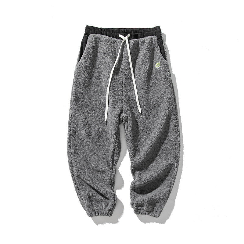 Herren Teddy-Fleece-Jogginghose mit elastischem Bund, Kordelzug und Bündchen Shop Nory