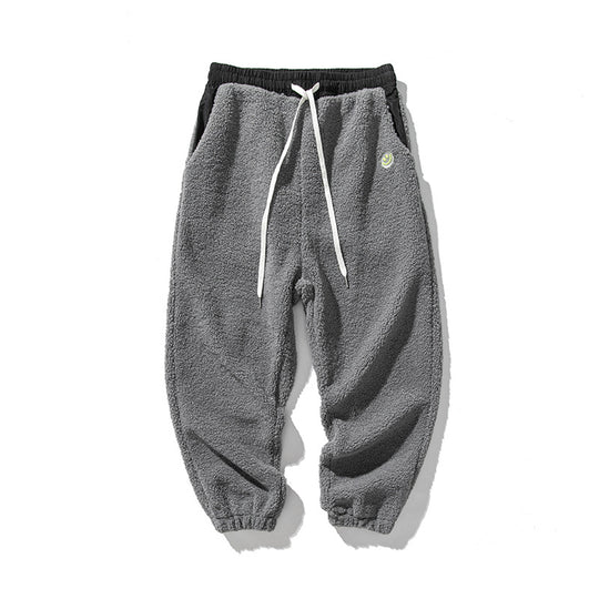 Herren Teddy-Fleece-Jogginghose mit elastischem Bund, Kordelzug und Bündchen Shop Nory