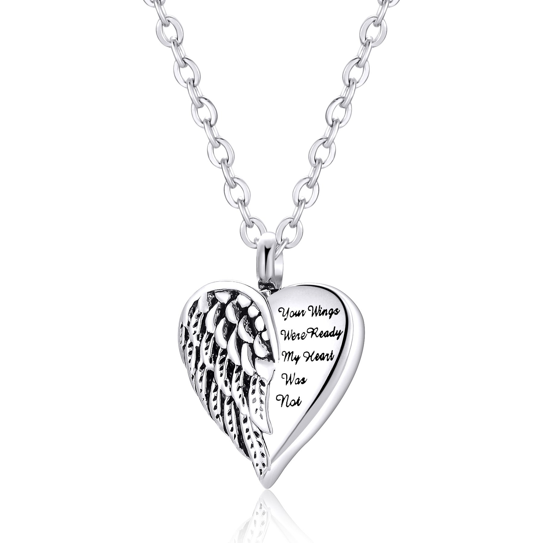 Damen Halskette mit herzförmigem Anhänger und geflügeltem Design Shop Nory