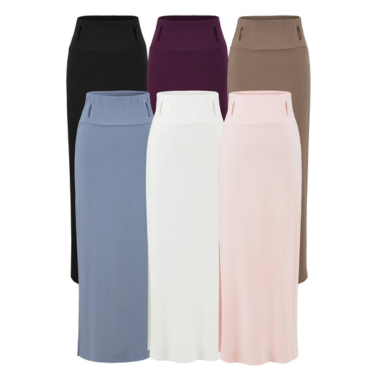 Damen Maxi-Bleistiftrock aus Stretch‑Jersey mit hohem Umschlagbund Shop Nory