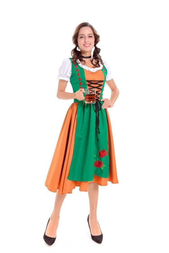 Damen nan traditionelles Dirndlkleid mit Schürze und geschnürtem Mieder Shop Nory