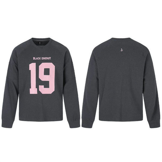 Damen Oversize-Sweatshirt mit V-Ausschnitt, Raglanärmeln und typografischem Frontprint Shop Nory