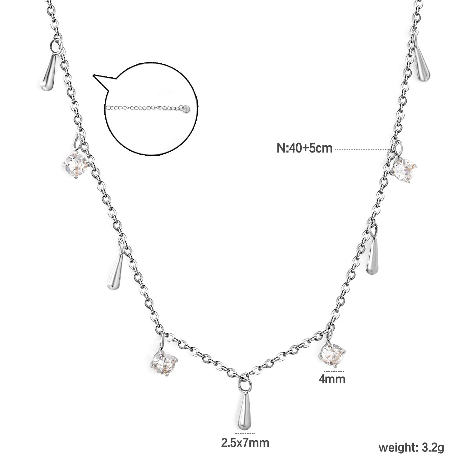 Damen Halskette mit funkelndem Kreuz-Anhänger und eleganten Glasperlen Shop Nory